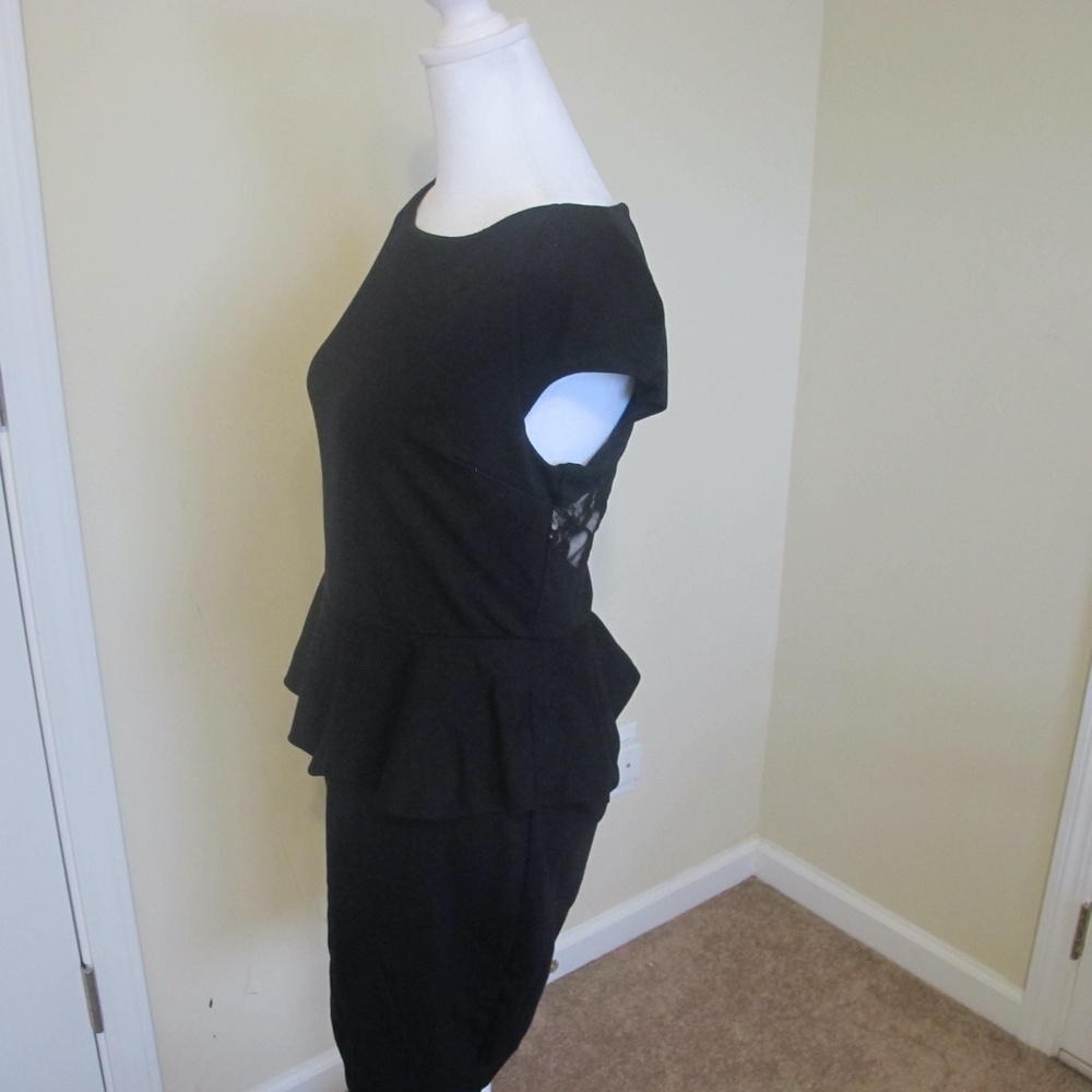 Express Women's Black Date Night Little Black Peplum Dress Size 8 EUC - Picture 5 of 8